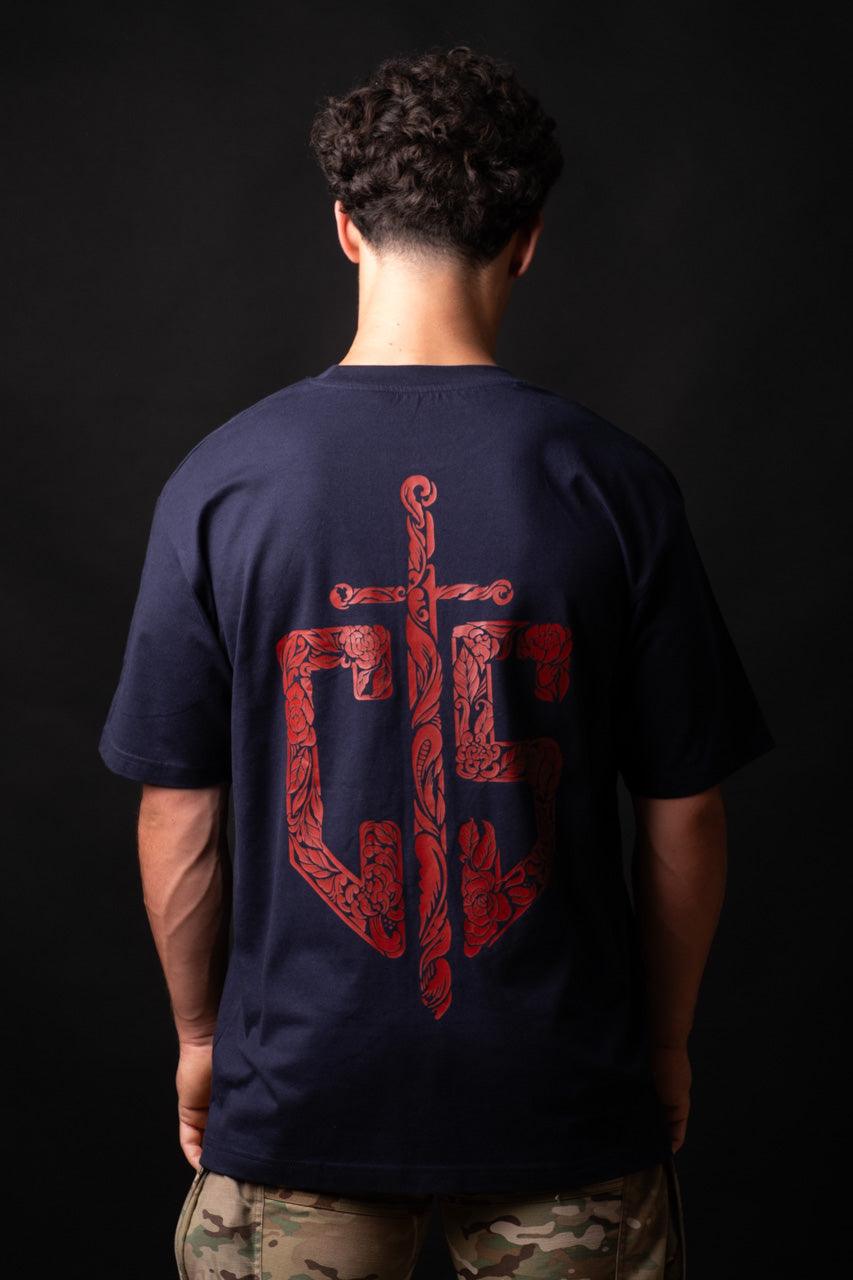 T-Shirt Oversize - Blason Enluminé Rouge Centans