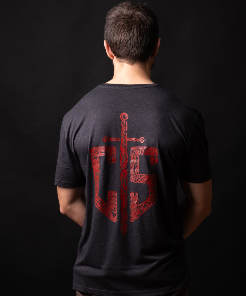 T-Shirt Opérateur - Blason Enluminé Noir chiné Centans