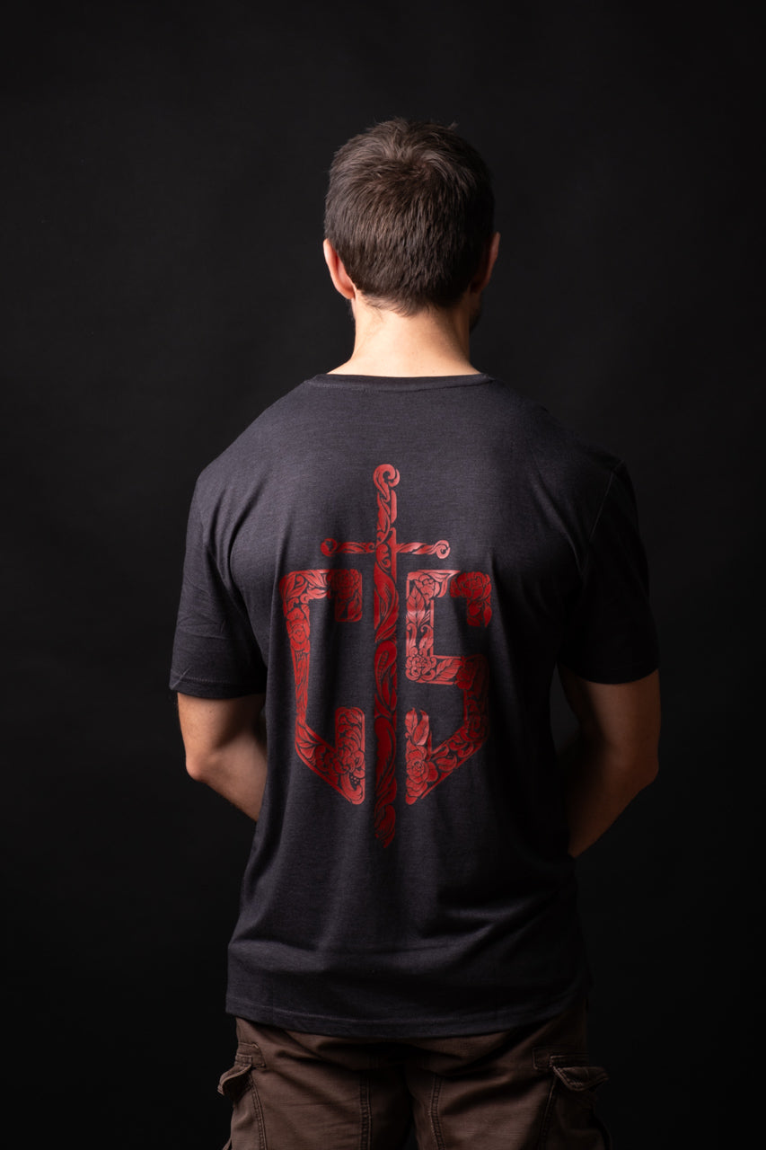 T-Shirt Opérateur - Blason Enluminé Noir chiné Centans