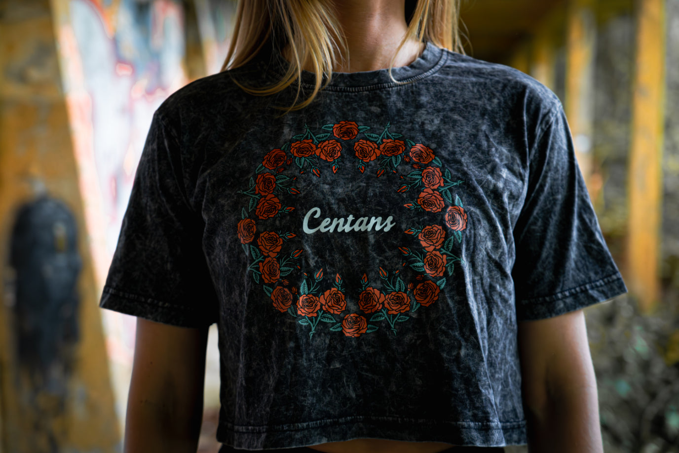 Crop Top - Cercle de roses Centans