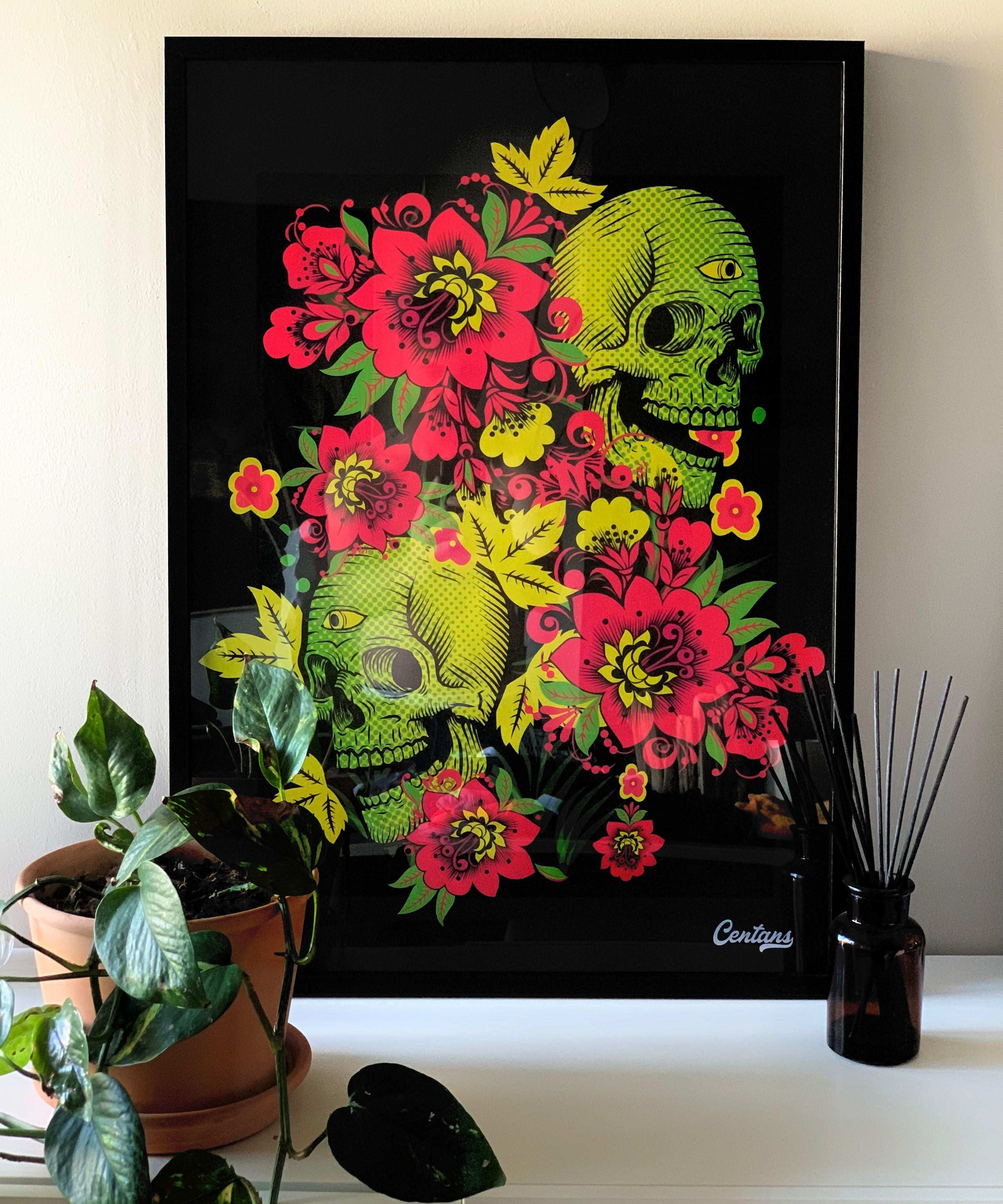 Poster - Flower Skull Centans